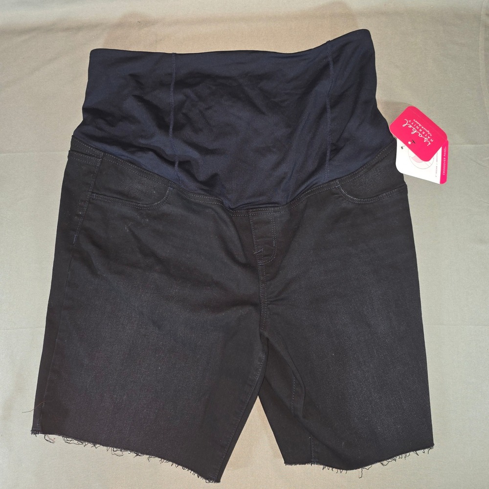 Isabel Maternity Ingrid & Isabel Black Bermuda Shorts Crossover Panel Size 16